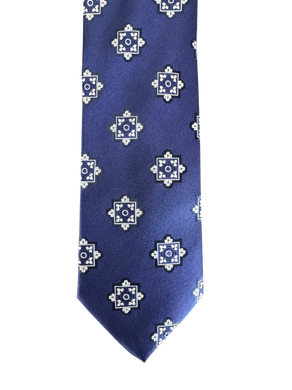 Navy Medallion Dot Tie