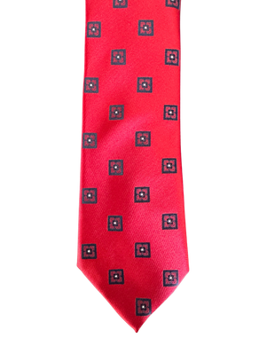 Red Square Dot Tie