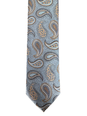 Light Blue Tan-Paisley Tie