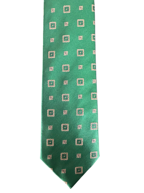 Green Square Pattern Tie