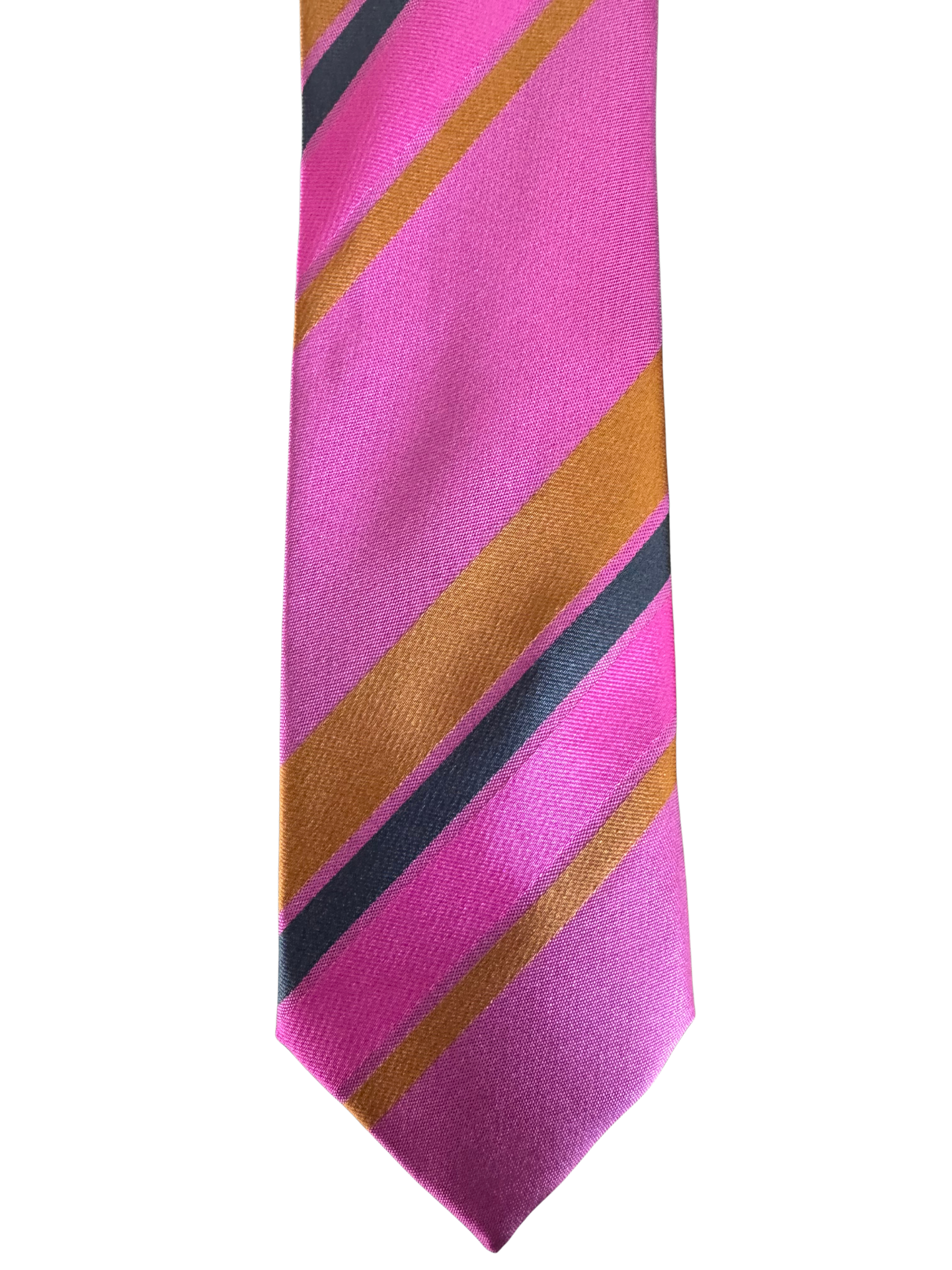 Pink Navy Gold Striped Tie