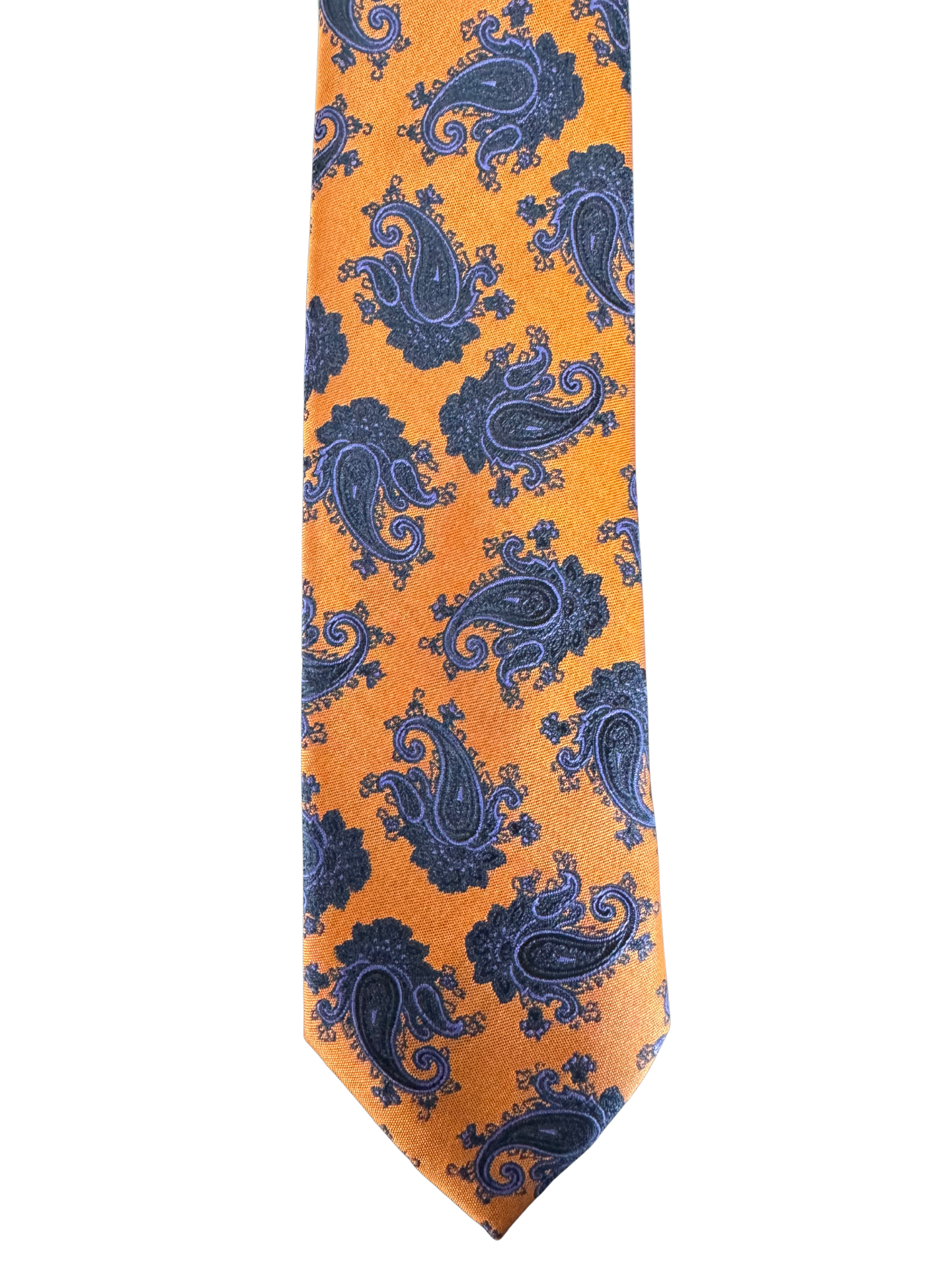 Orange Blue Royal Paisley Tie