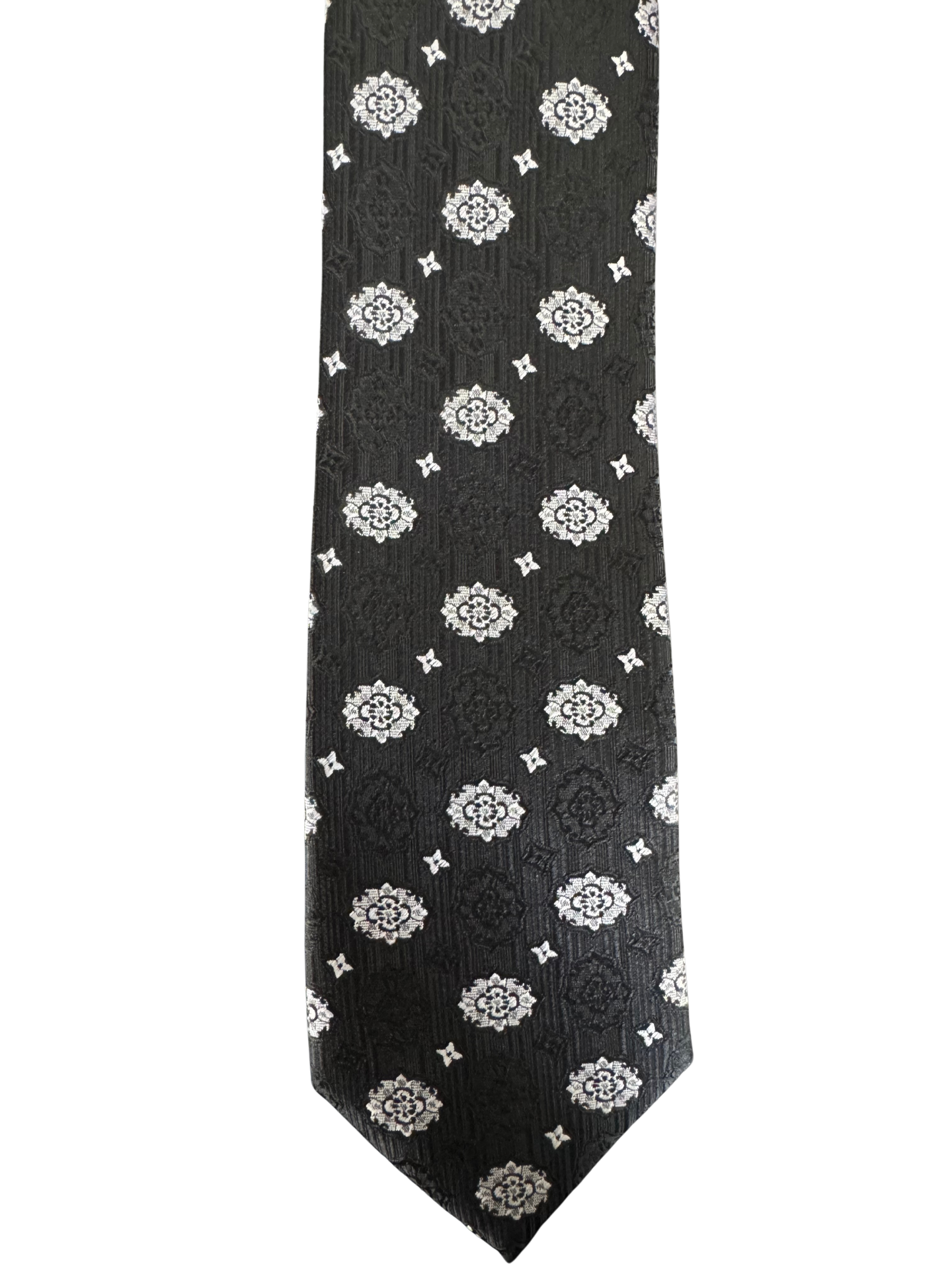 Black Floral Dot Tie