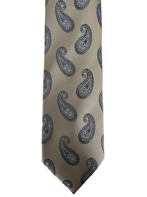 Vintage Olive Teardrop Paisley Tie