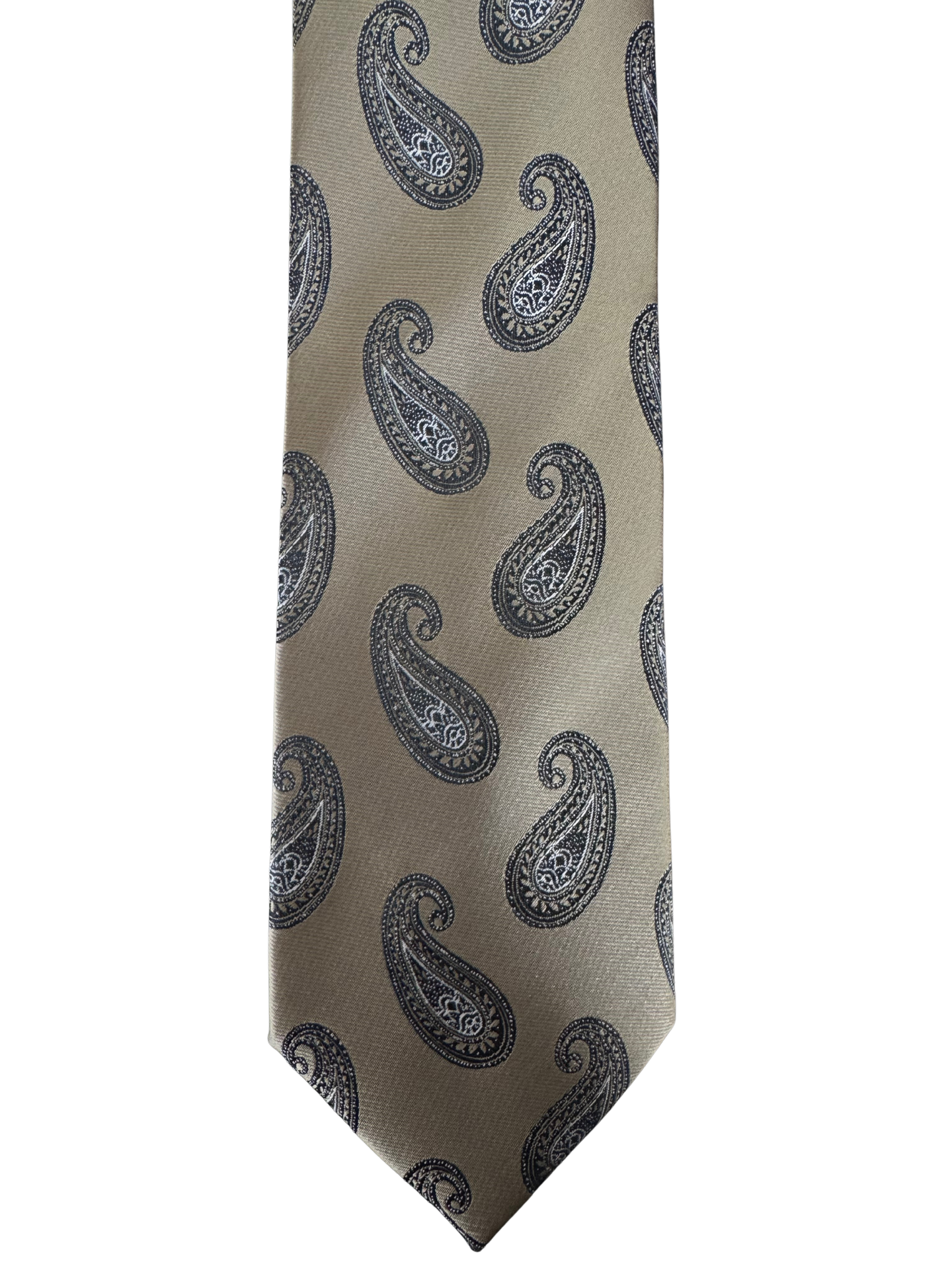 Vintage Olive Teardrop Paisley Tie