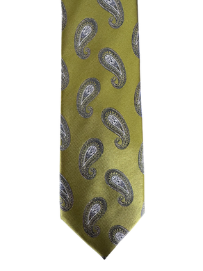 Olive Teardrop Paisley Tie