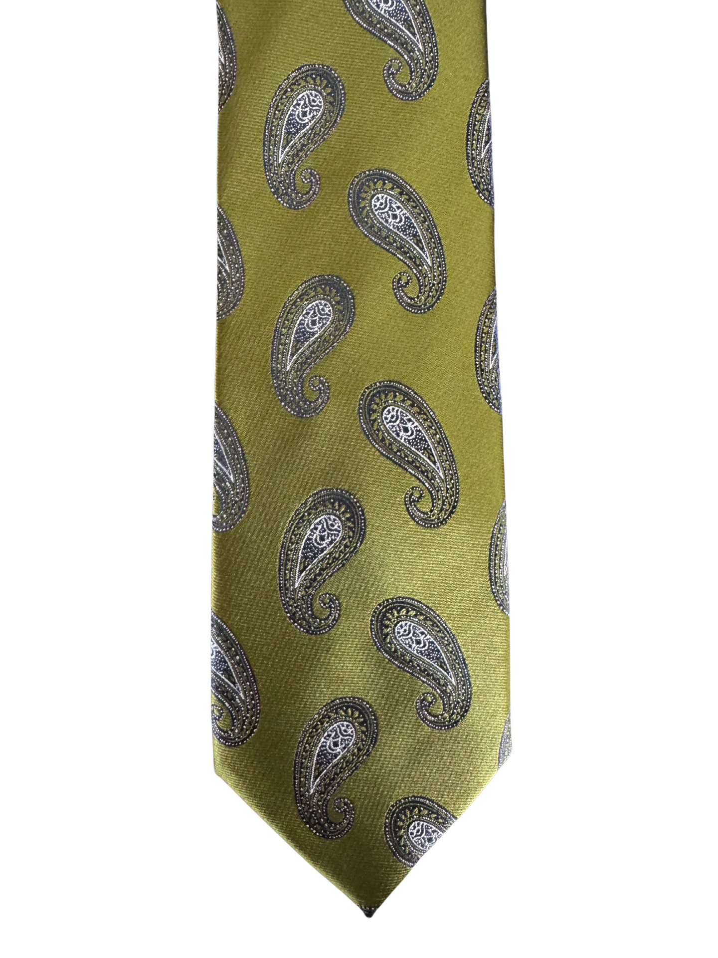 Olive Teardrop Paisley Tie