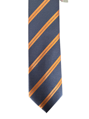 Navy-Orange Club Tie