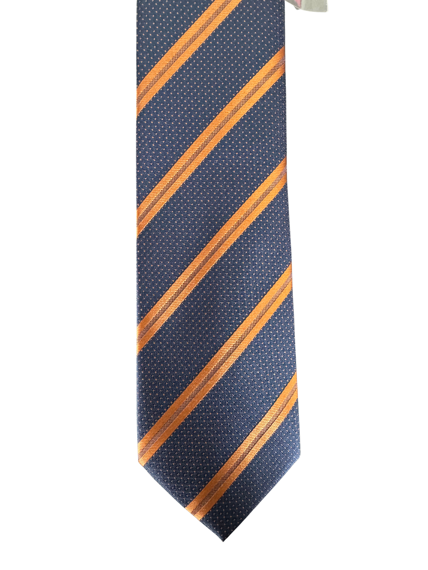 Navy-Orange Club Tie