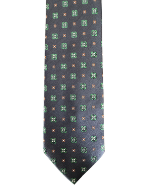 Navy Green Subtle Square Tie