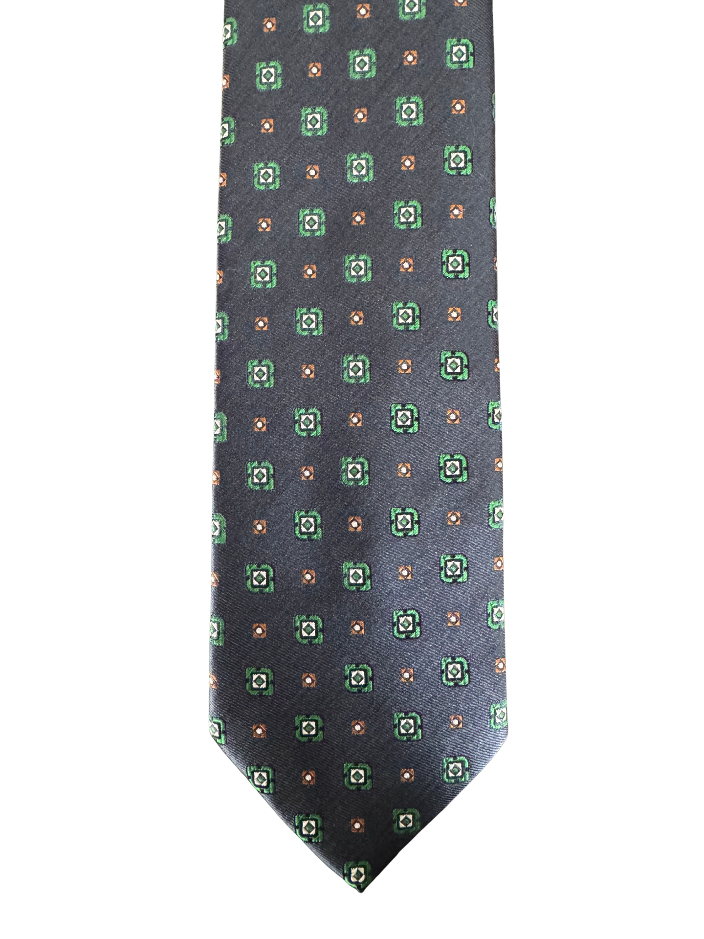Navy Green Subtle Square Tie