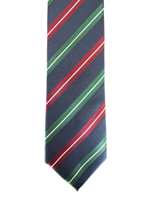 Navy Green-Red Alternating Rep Tie