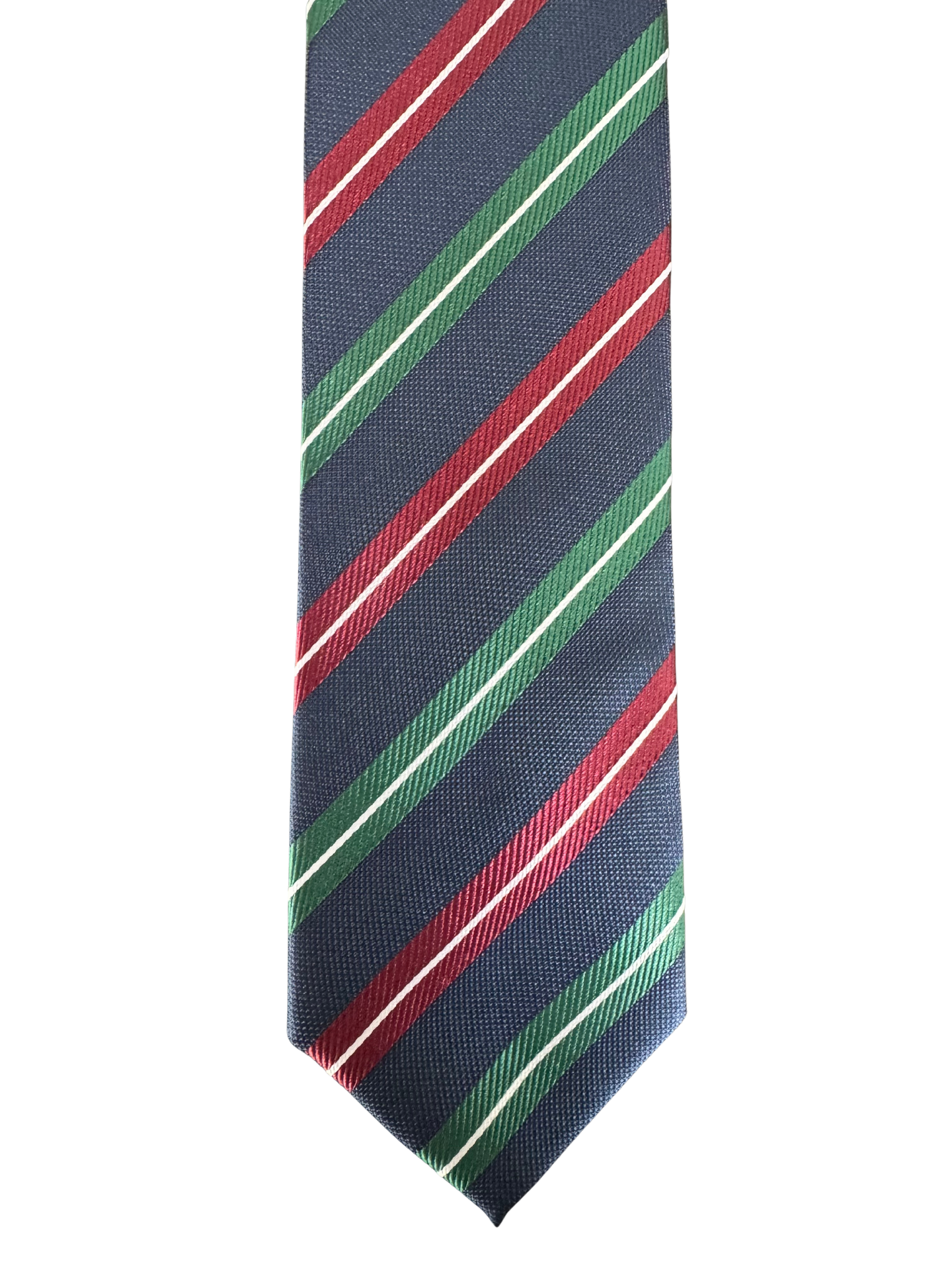 Navy Green-Red Alternating Rep Tie