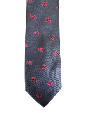 Midnight Red Paisley Tie