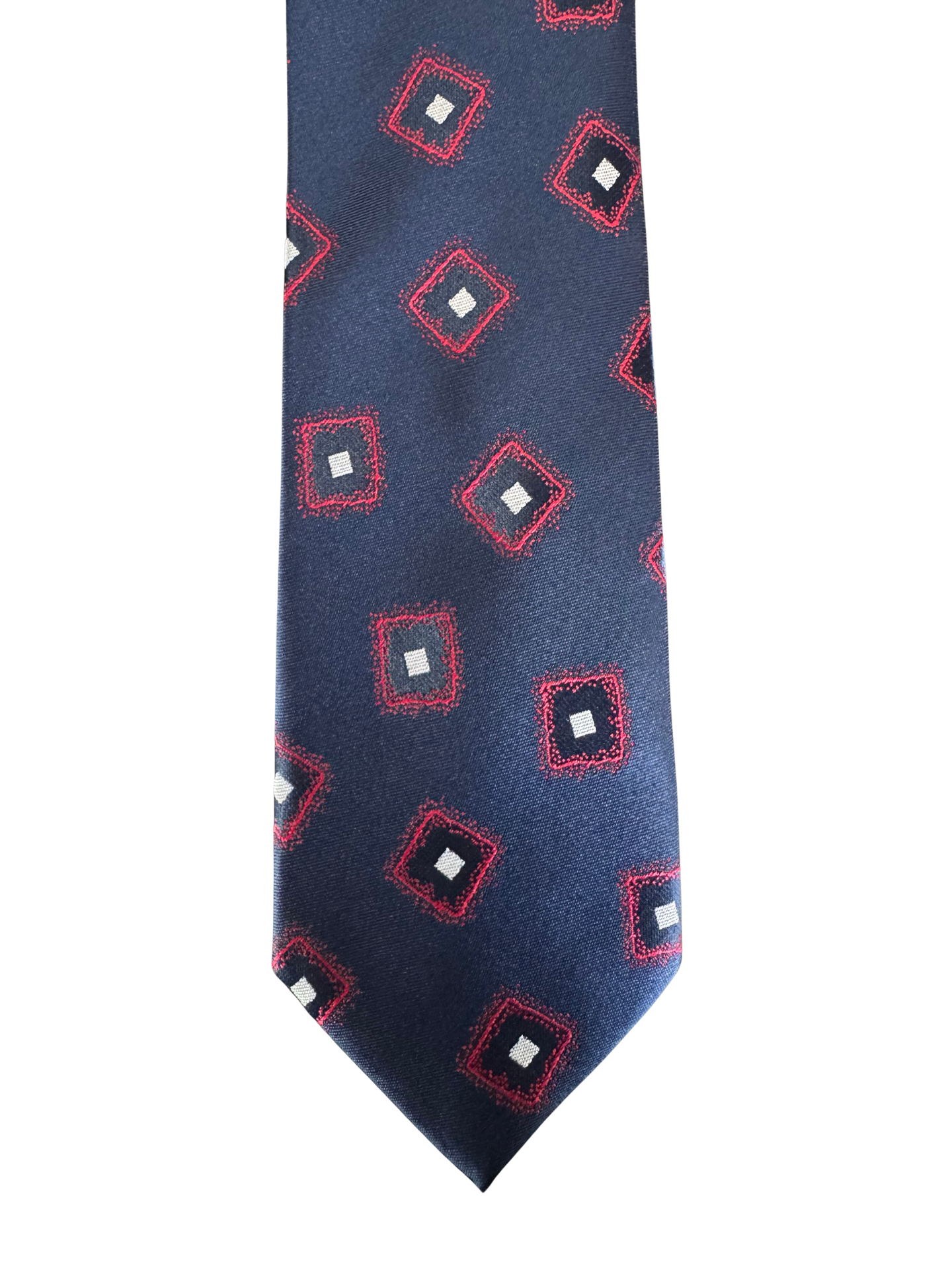 Crimson Square on Navy Tie