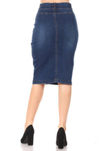 Load image into Gallery viewer, Indigo Wash Stretch Band Belt Loop Denim Skirt