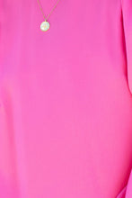 Load image into Gallery viewer, Pink Satin Puff Long Sleeve Crewneck Top