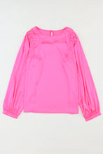 Load image into Gallery viewer, Pink Satin Puff Long Sleeve Crewneck Top