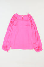 Load image into Gallery viewer, Pink Satin Puff Long Sleeve Crewneck Top
