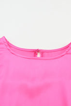 Load image into Gallery viewer, Pink Satin Puff Long Sleeve Crewneck Top