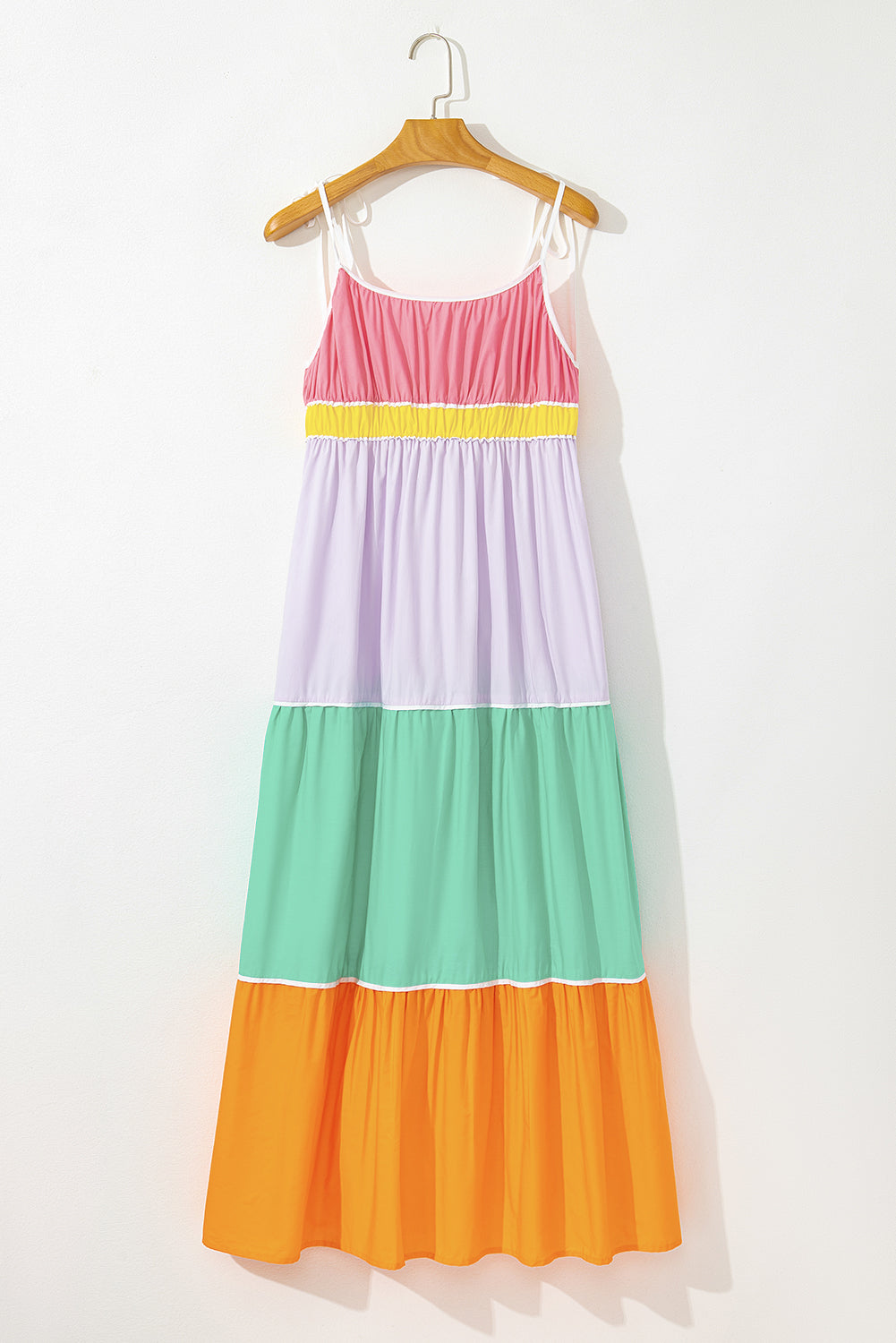 Colorblock High Waist Flowy Maxi Dress