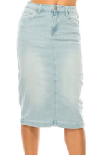 Load image into Gallery viewer, Light Indigo Wash Denim Skirt