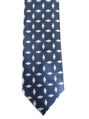 Navy Diamond Motif Tie