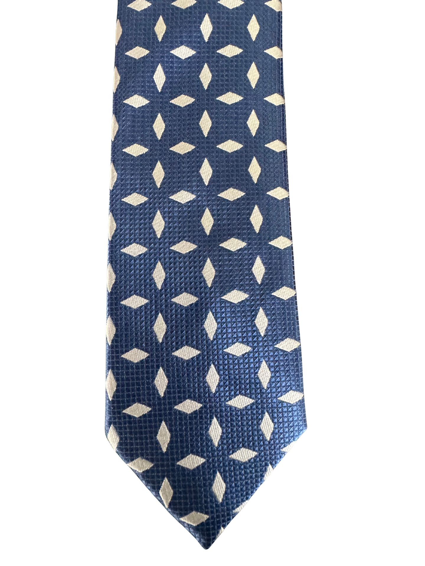 Navy Diamond Motif Tie