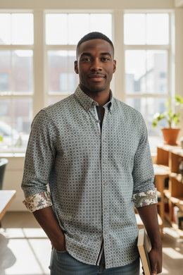 Carla Sage Contrast Sleeve Dress Shirt