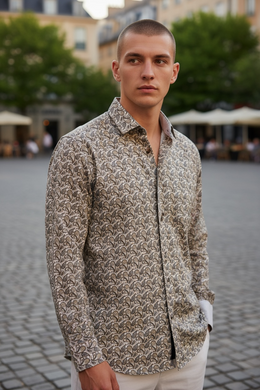 Satorial Gold Contrast Sleeve Dress Shirt