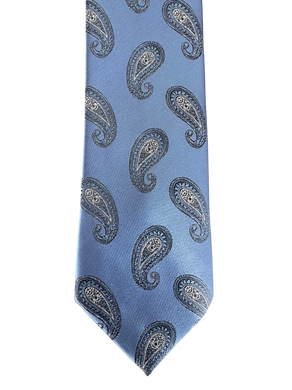 Powder Blue Teardrop Paisley Tie