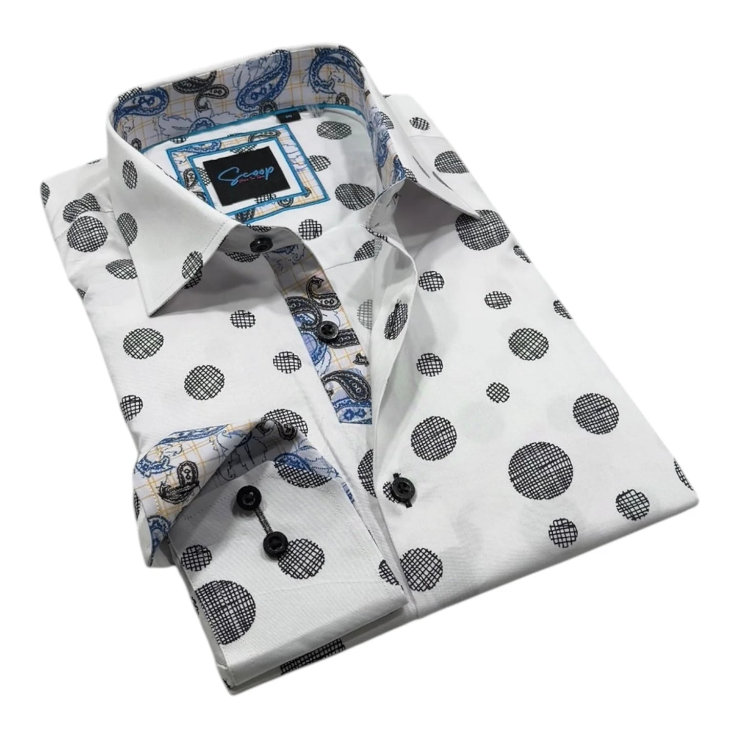 Rolly Cloud Contrast Sleeve Dress Shirt