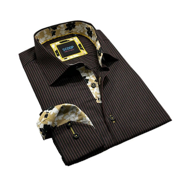 Sabi Cognac Contrast Sleeve Dress Shirt