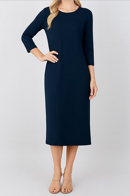 3/4 Sleeve Navy Layering Dress