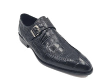 Load image into Gallery viewer, Carrucci Black Alligator Embossed Monk Strap