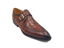 Load image into Gallery viewer, Carrucci Whisky Alligator Embossed Monk Strap