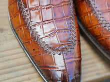 Load image into Gallery viewer, Carrucci Whisky Alligator Embossed Monk Strap