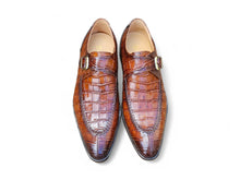 Load image into Gallery viewer, Carrucci Whisky Alligator Embossed Monk Strap