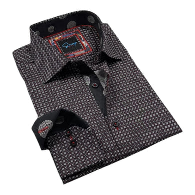 Slice Black Contrast Sleeve Dress Shirt