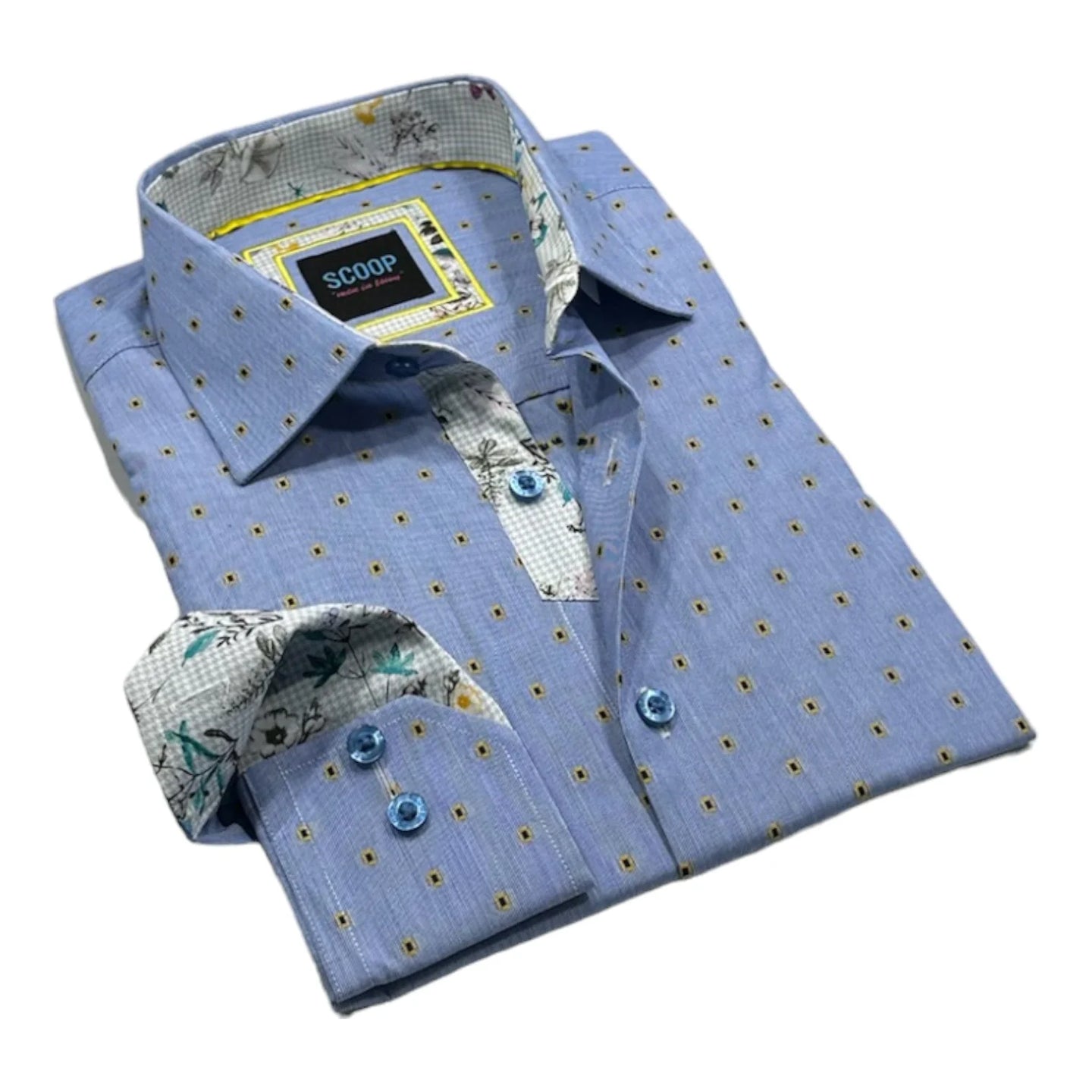 Stellar Ocean Contrast Sleeve Dress Shirt