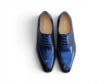 Load image into Gallery viewer, Carrucci Navy Split Toe Derby