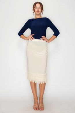 White Crochet Bottom Slip Extender Skirt
