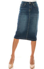 Load image into Gallery viewer, Plain Indigo Wash w/ Detailed Pockets Denim Skirt