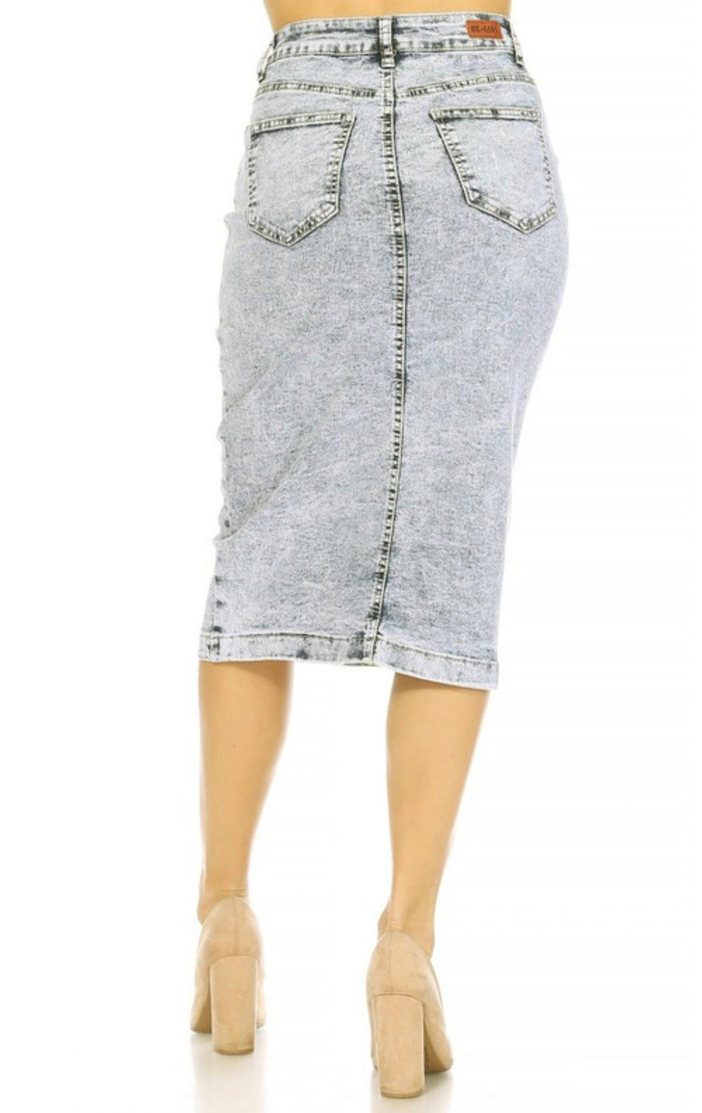 Sand Blast Denim Skirt