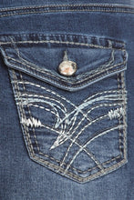Load image into Gallery viewer, Silver Embroidered Pockets Indigo Wash Denim Skirt