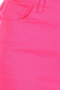 HUGGER FIT - Fuchsia Denim Skirt