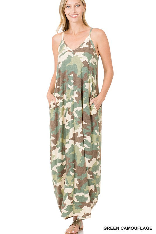 Camouflage Cami Maxi Dress