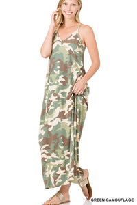 Camouflage Cami Maxi Dress