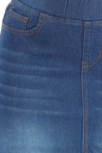 Load image into Gallery viewer, Plain Indigo Wash Stretch Band Denim Skirt