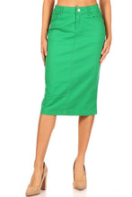 Load image into Gallery viewer, Jade Green Denim Skirt